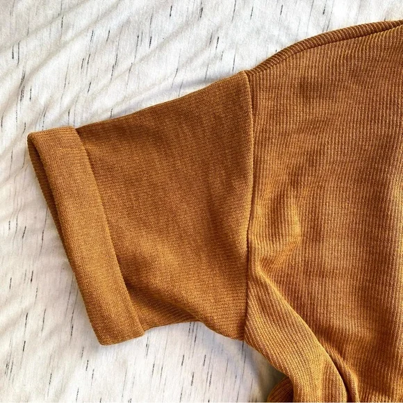 Privy Ribbed Knit Jogger Jumpsuit in Warm Caramel Brown, Size S, NWOT - Picture 6 of 8